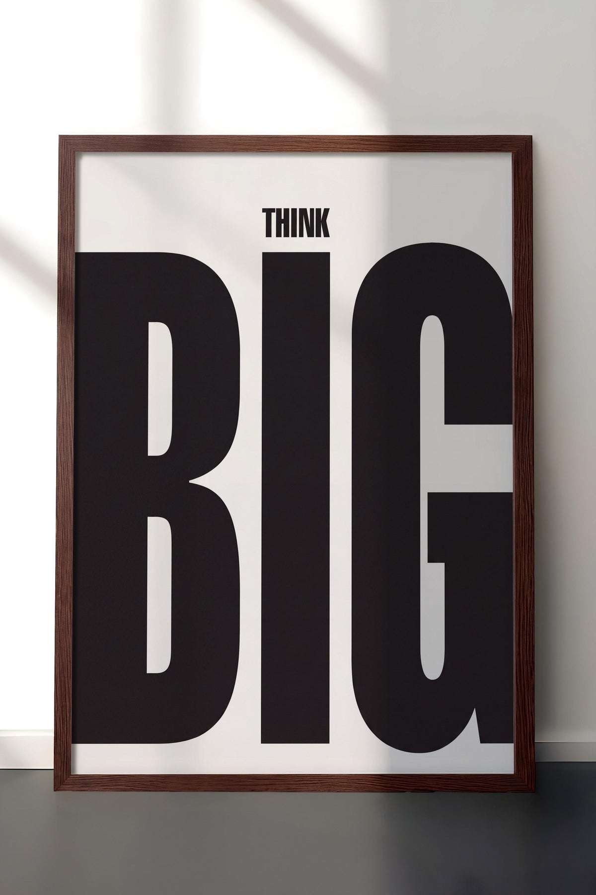 THINK BIG Poster – Kahverengi Çerçeveli Tablo
