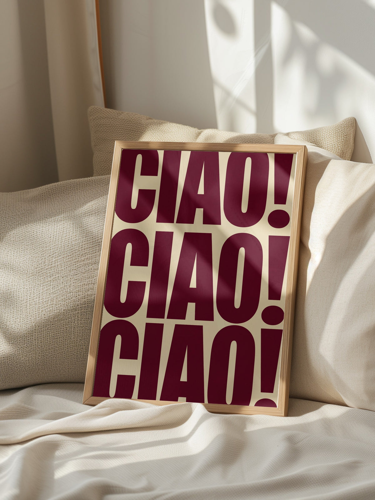 CIAO! CIAO! CIAO! Poster – Ahşap Çerçeveli Tablo
