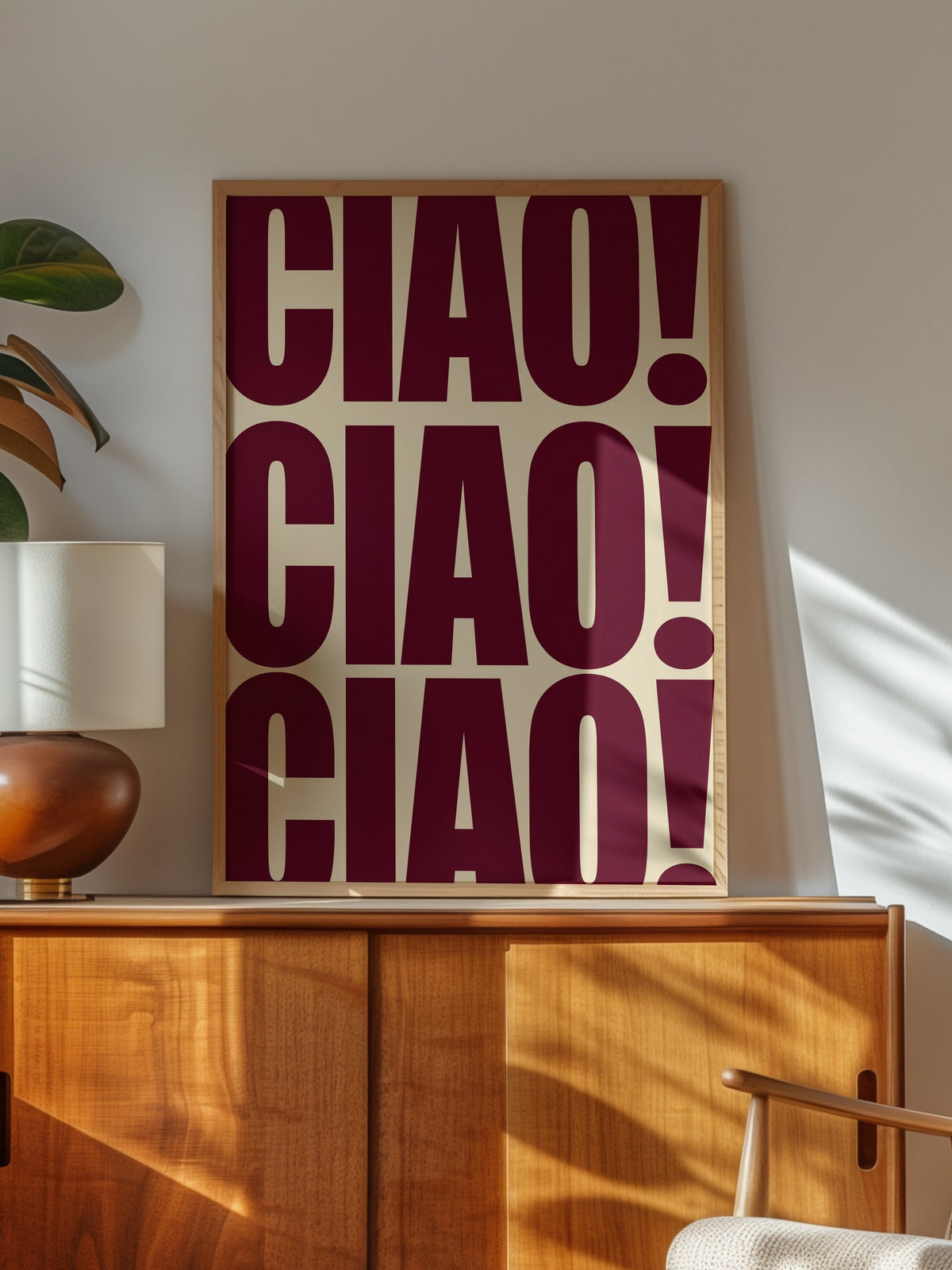CIAO! CIAO! CIAO! Poster – Ahşap Çerçeveli Tablo