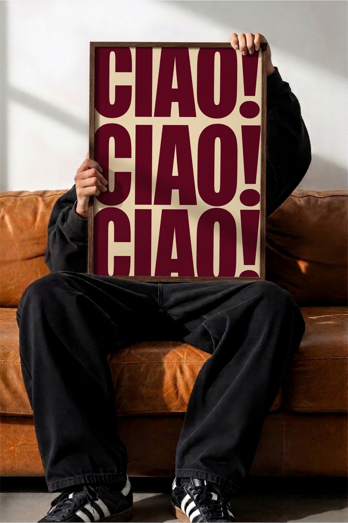 CIAO! CIAO! CIAO! Poster – Kahverengi Çerçeveli Tablo