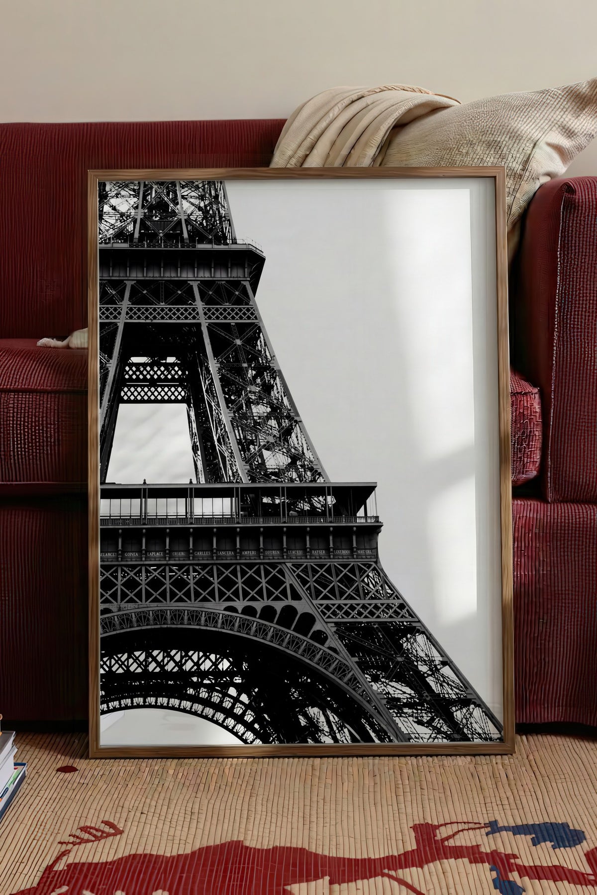 Eiffel Kulesi Detayları Poster – Kahverengi Çerçeveli Tablo
