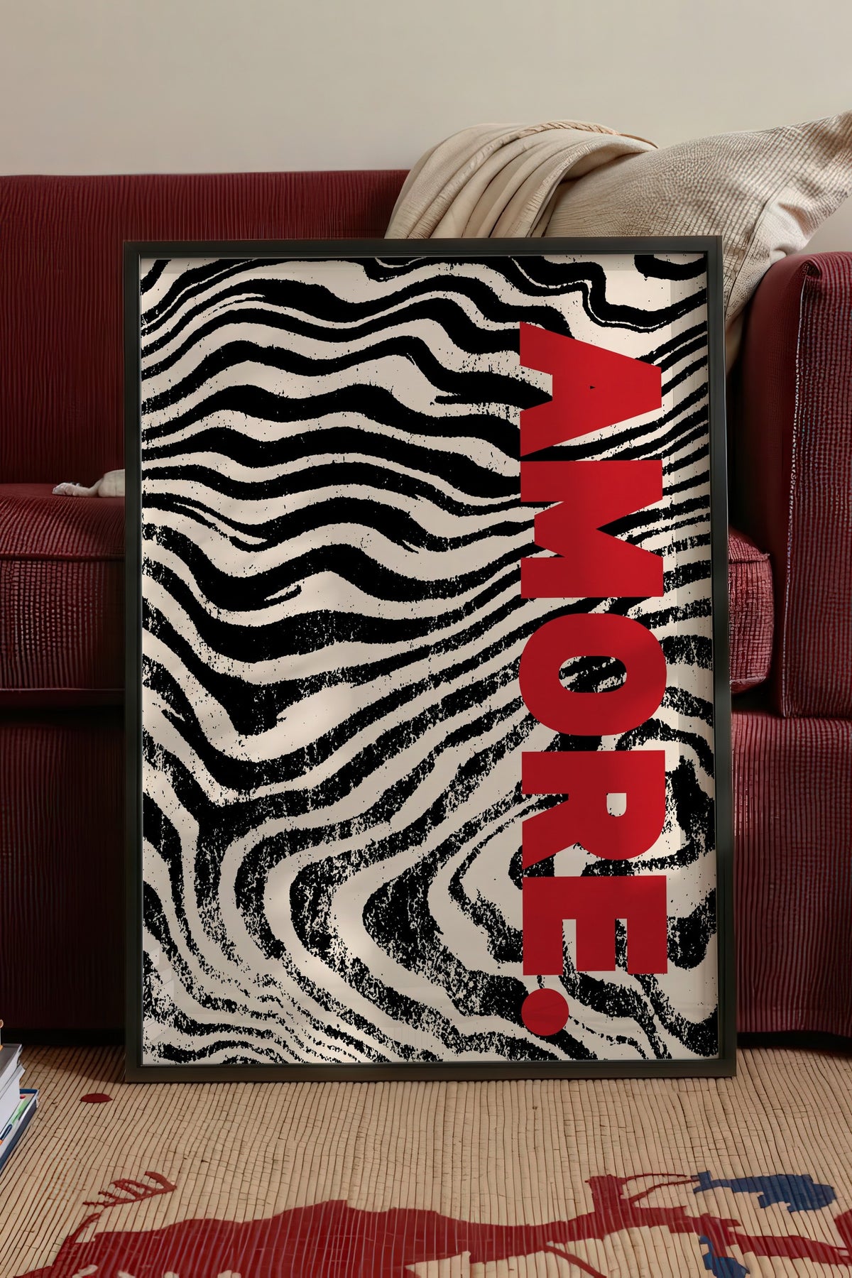 AMORE. Poster – Siyah Çerçeveli Tablo
