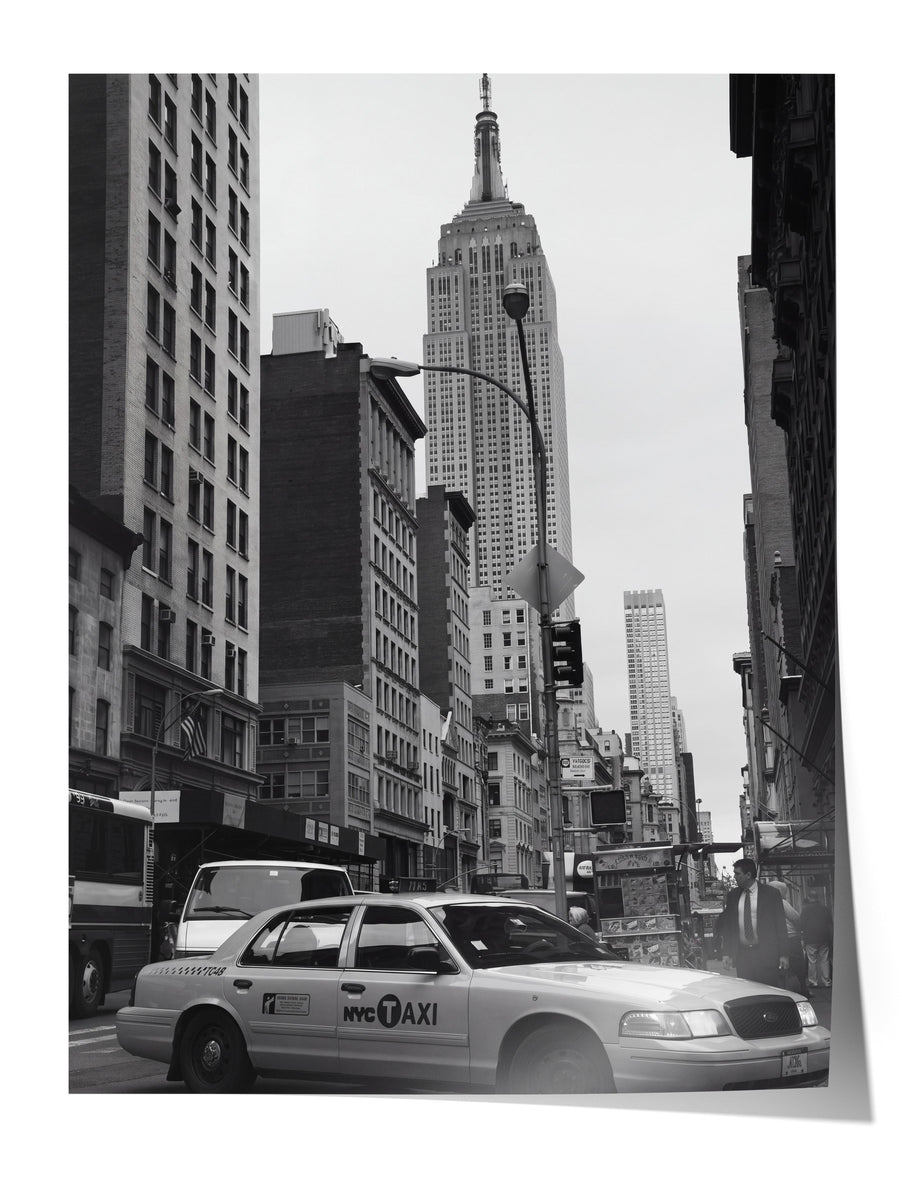 Empire State ve New York Sokakları Çerçevesiz Poster