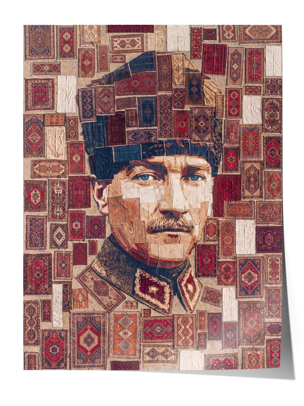 Halı Desenli Atatürk Portresi Çerçevesiz Poster