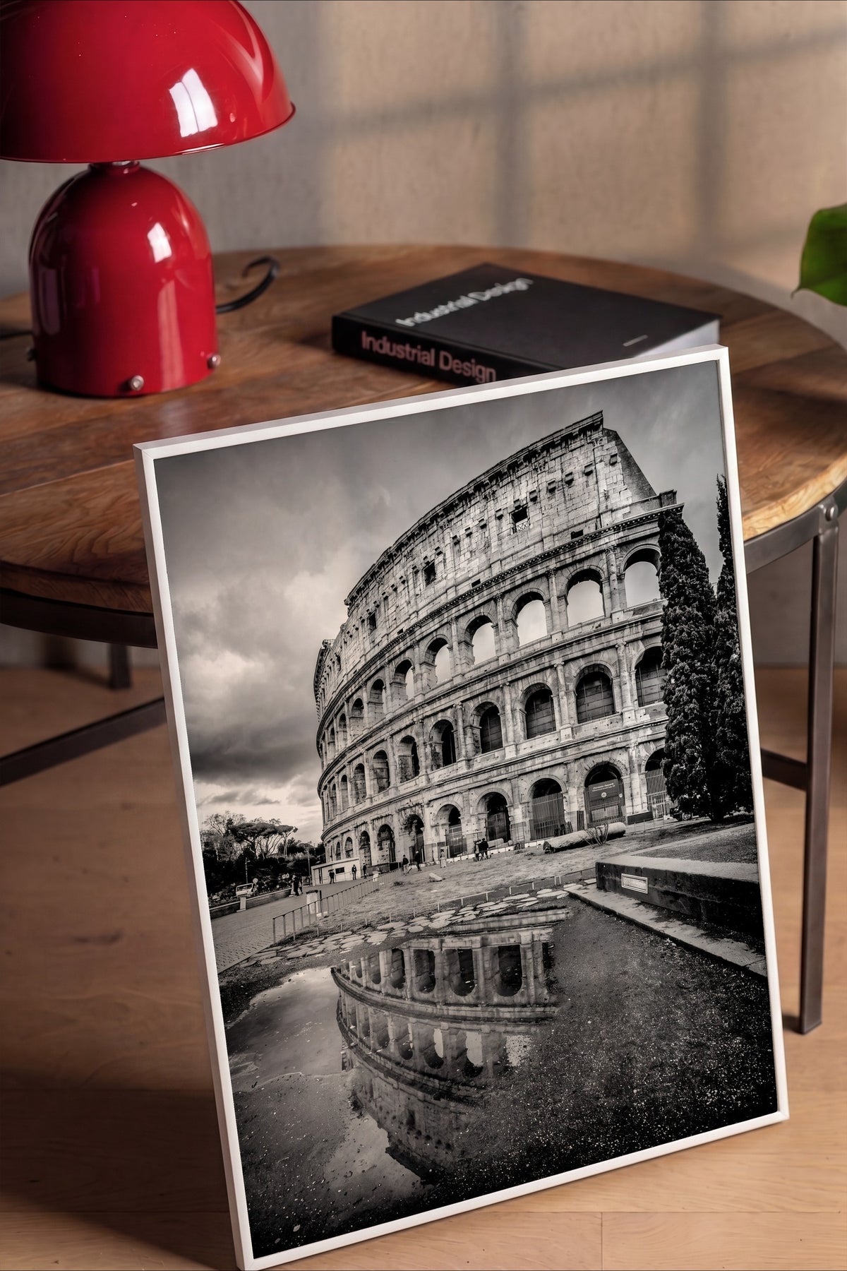 Roma Kolezyumu Yansıması Poster – Beyaz Çerçeveli Tablo