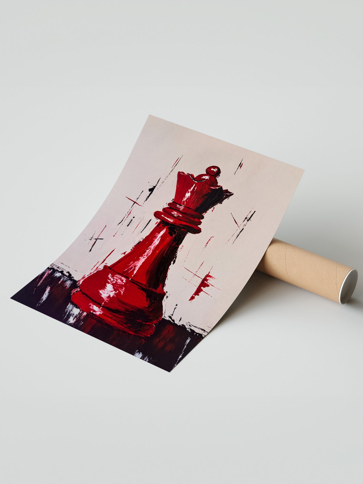 Kırmızı Satranç Veziri Çerçevesiz Poster