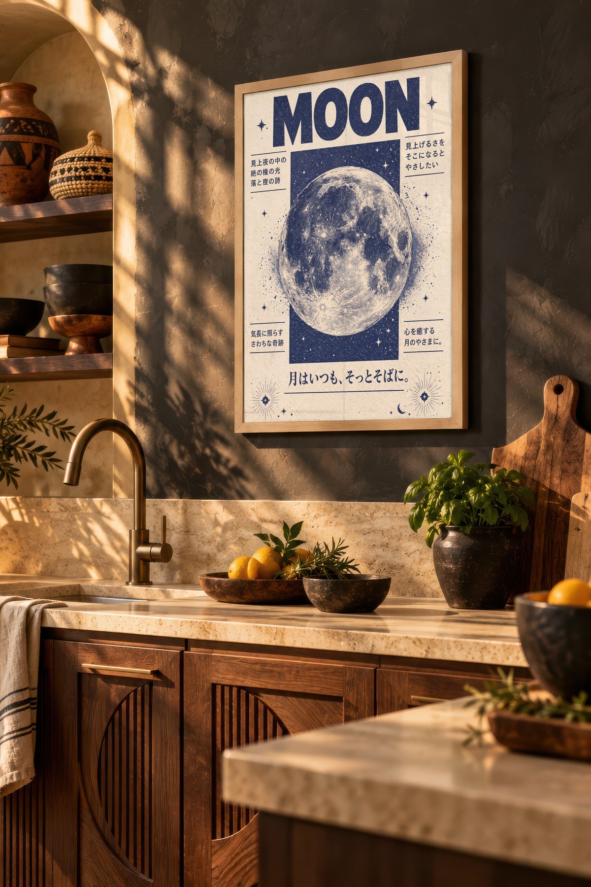 MOON Poster – Ahşap Çerçeveli Tablo
