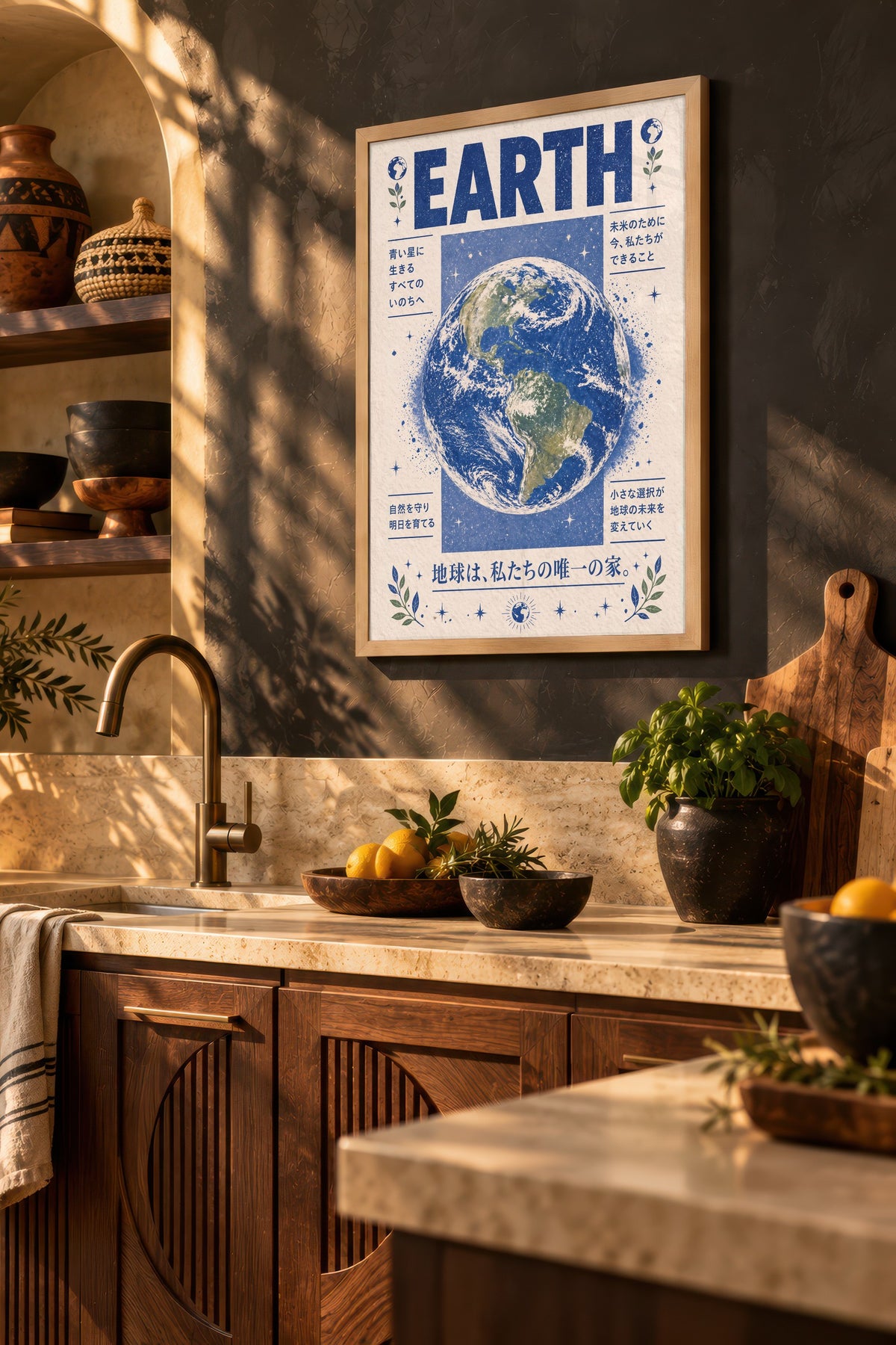 EARTH Poster – Ahşap Çerçeveli Tablo