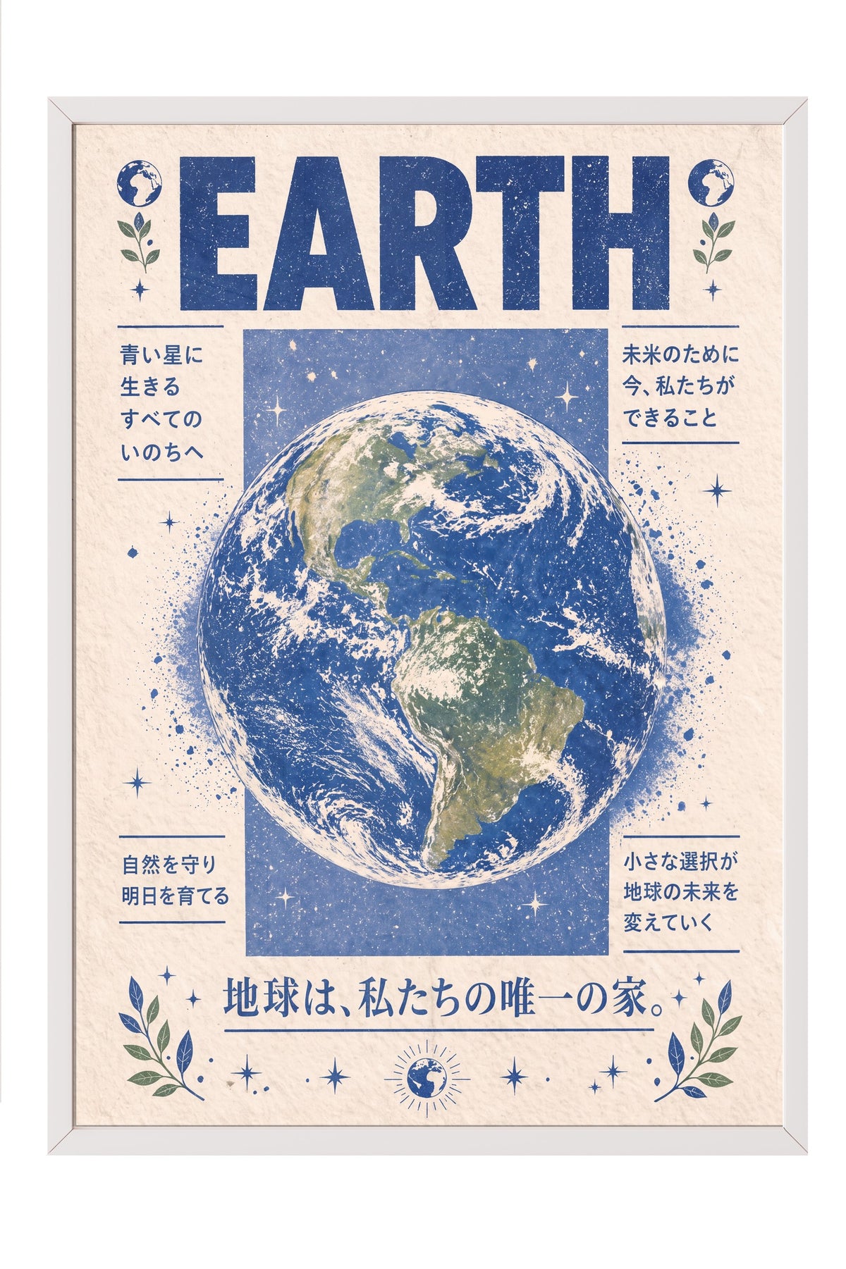 EARTH Poster – Beyaz Çerçeveli Tablo