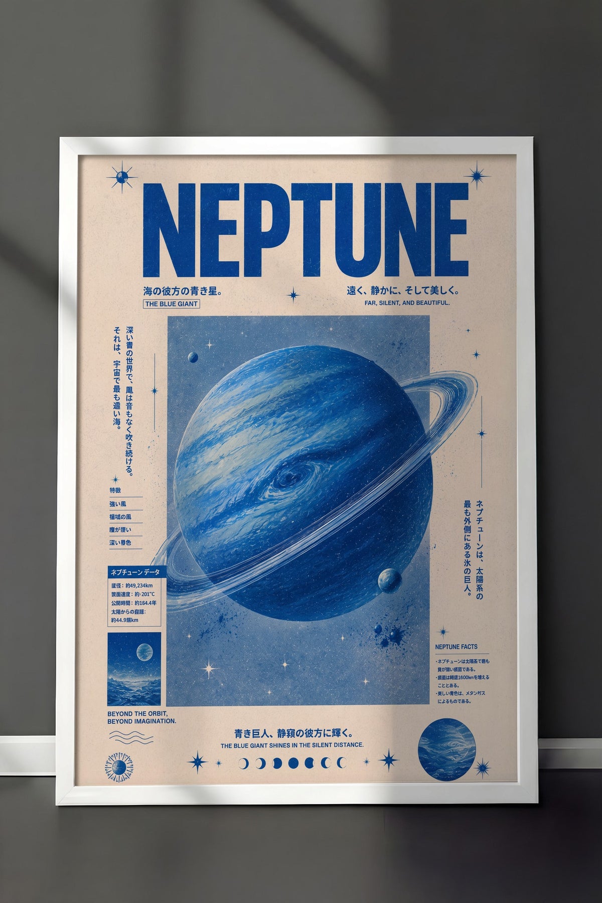 Neptune Poster – Beyaz Çerçeveli Tablo