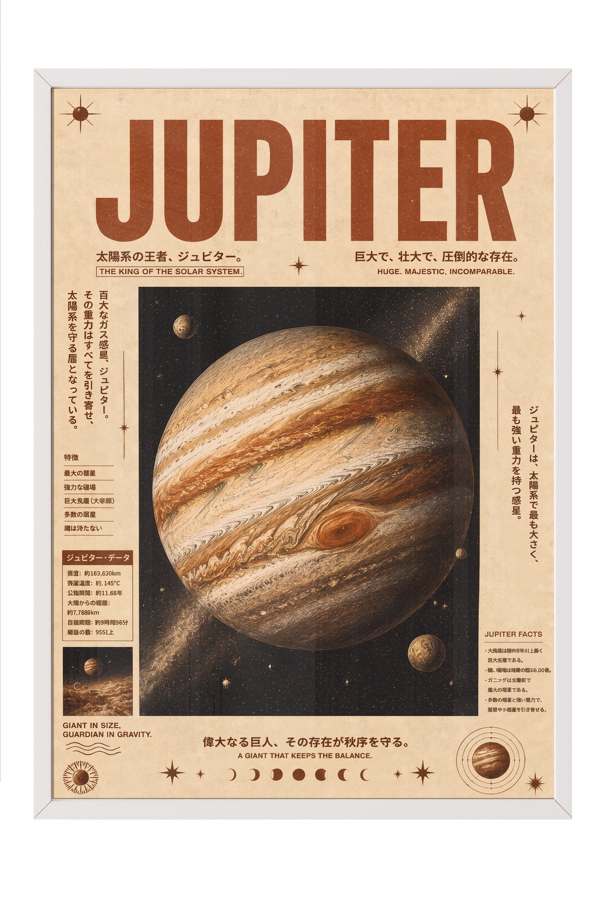 JUPITER Poster – Beyaz Çerçeveli Tablo