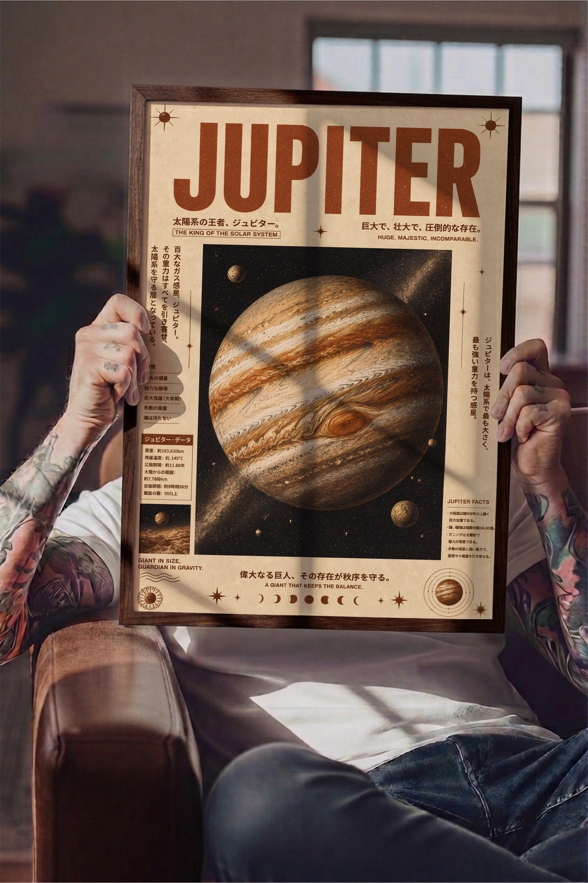 JUPITER Poster – Kahverengi Çerçeveli Tablo