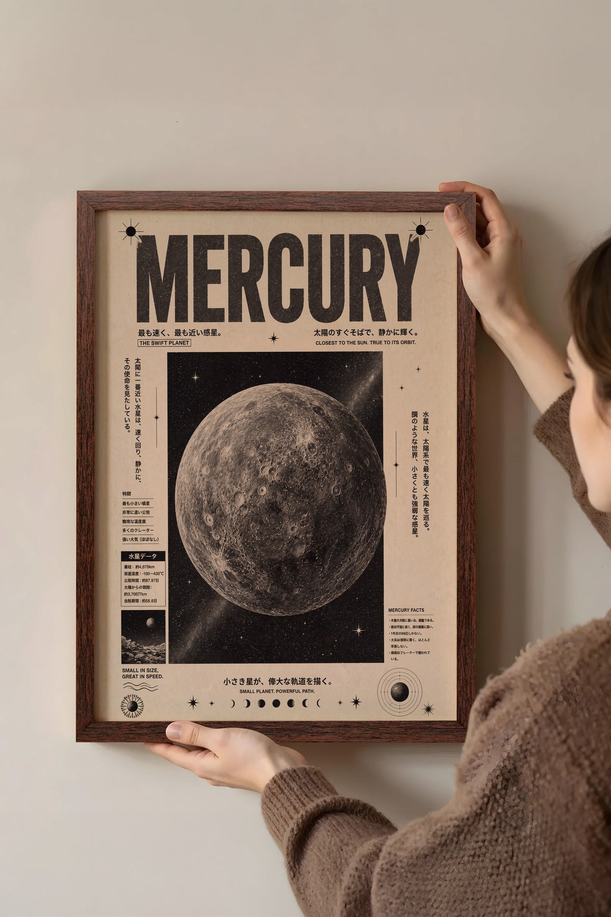 MERGURY Poster – Kahverengi Çerçeveli Tablo