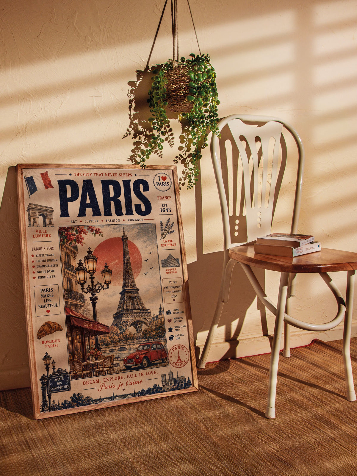 Paris, je t'aime Poster – Ahşap Çerçeveli Tablo