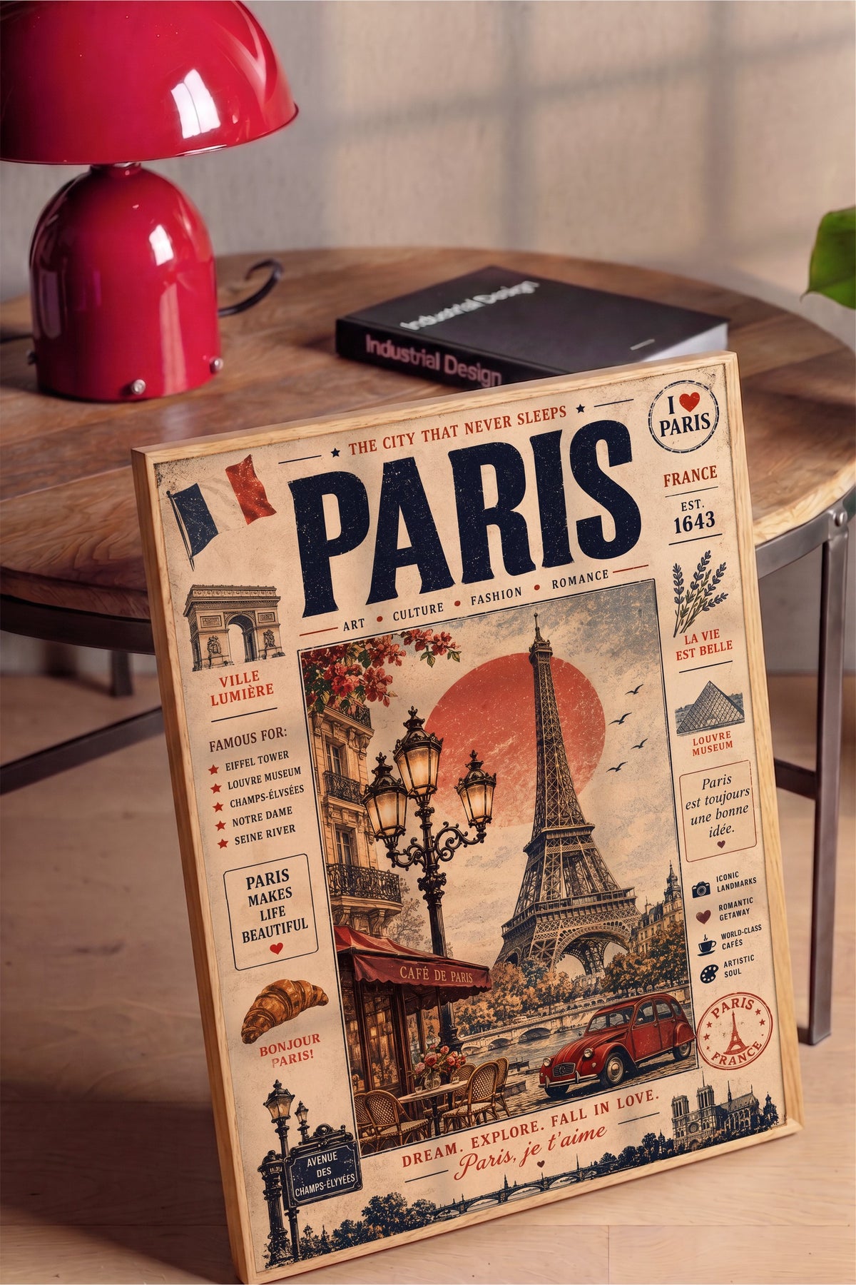 Paris, je t'aime Poster – Ahşap Çerçeveli Tablo
