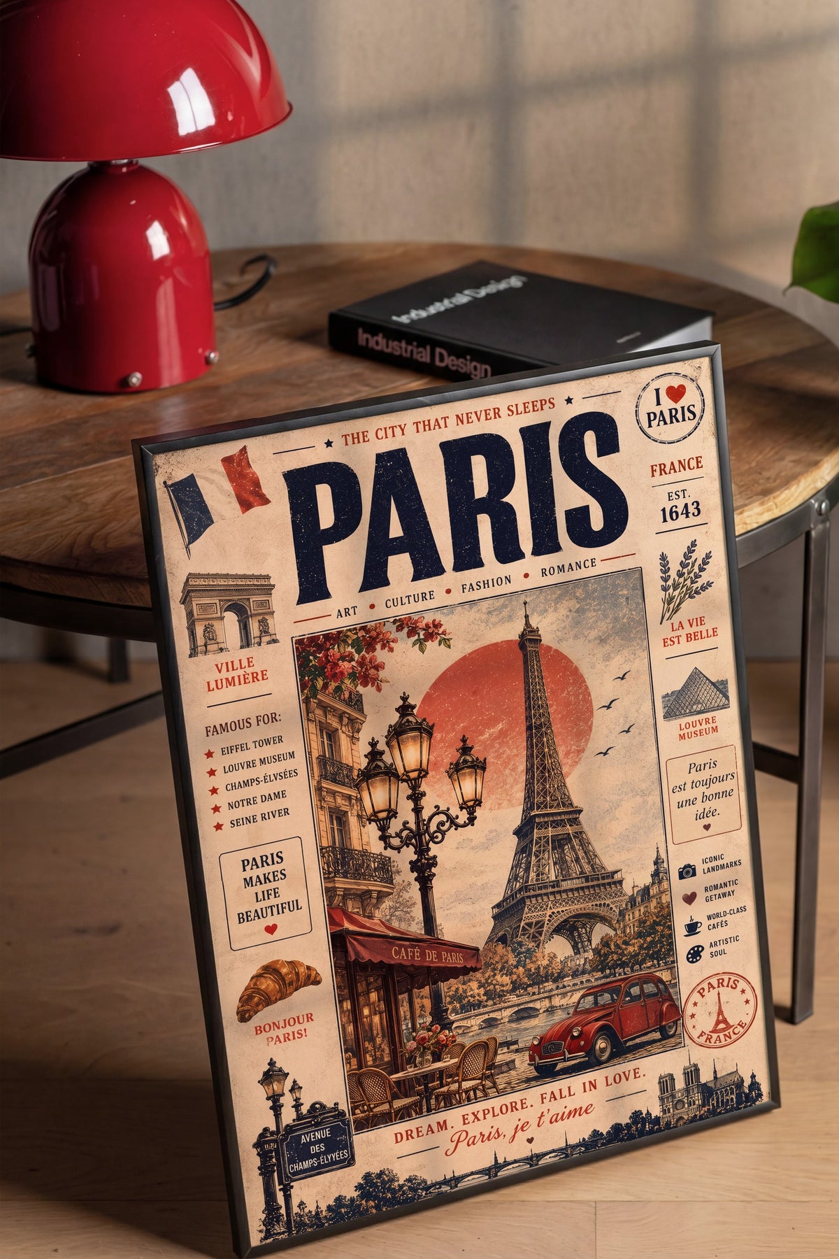 Paris, je t'aime Poster – Siyah Çerçeveli Tablo