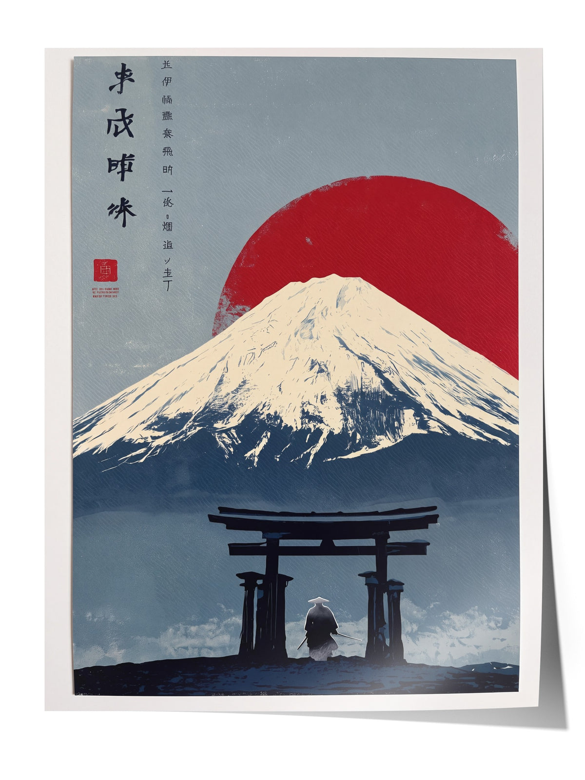 Torii Kapısı ve Fuji Dağı Manzarası Çerçevesiz Poster