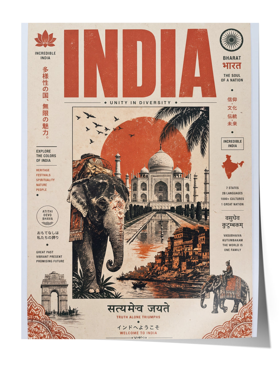 INCRIDIBLE INDIA Çerçevesiz Poster
