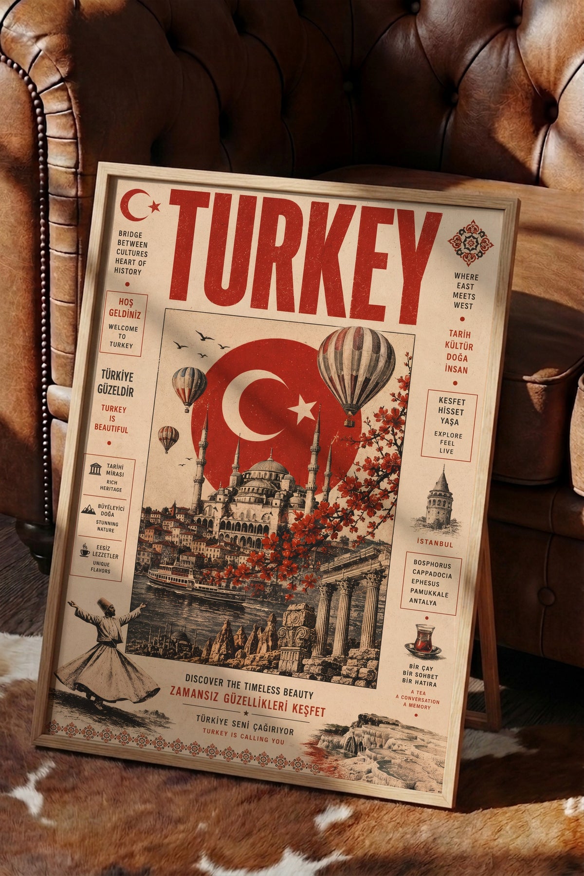 Zamansız Güzellikleri Keşfet Poster – Ahşap Çerçeveli Tablo