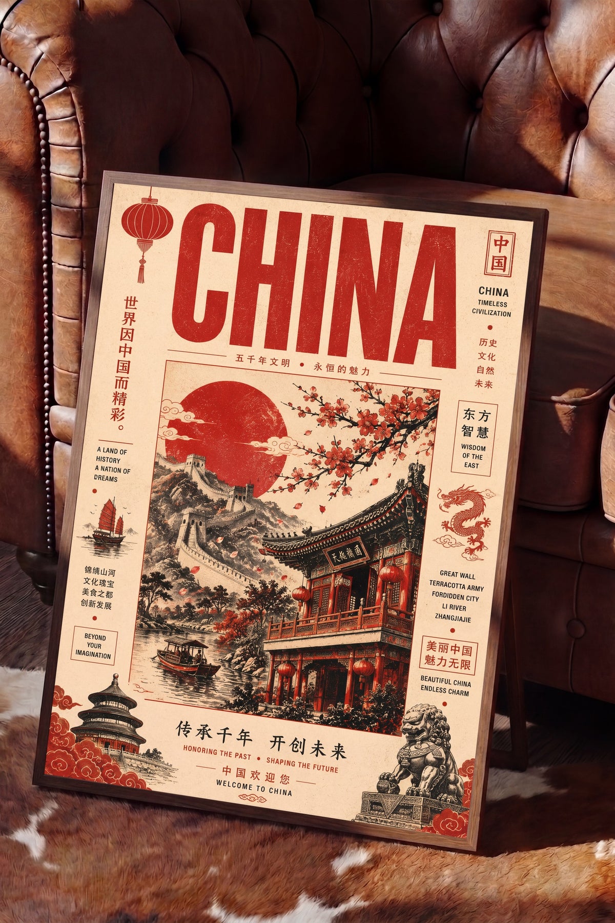China Poster – Kahverengi Çerçeveli Tablo