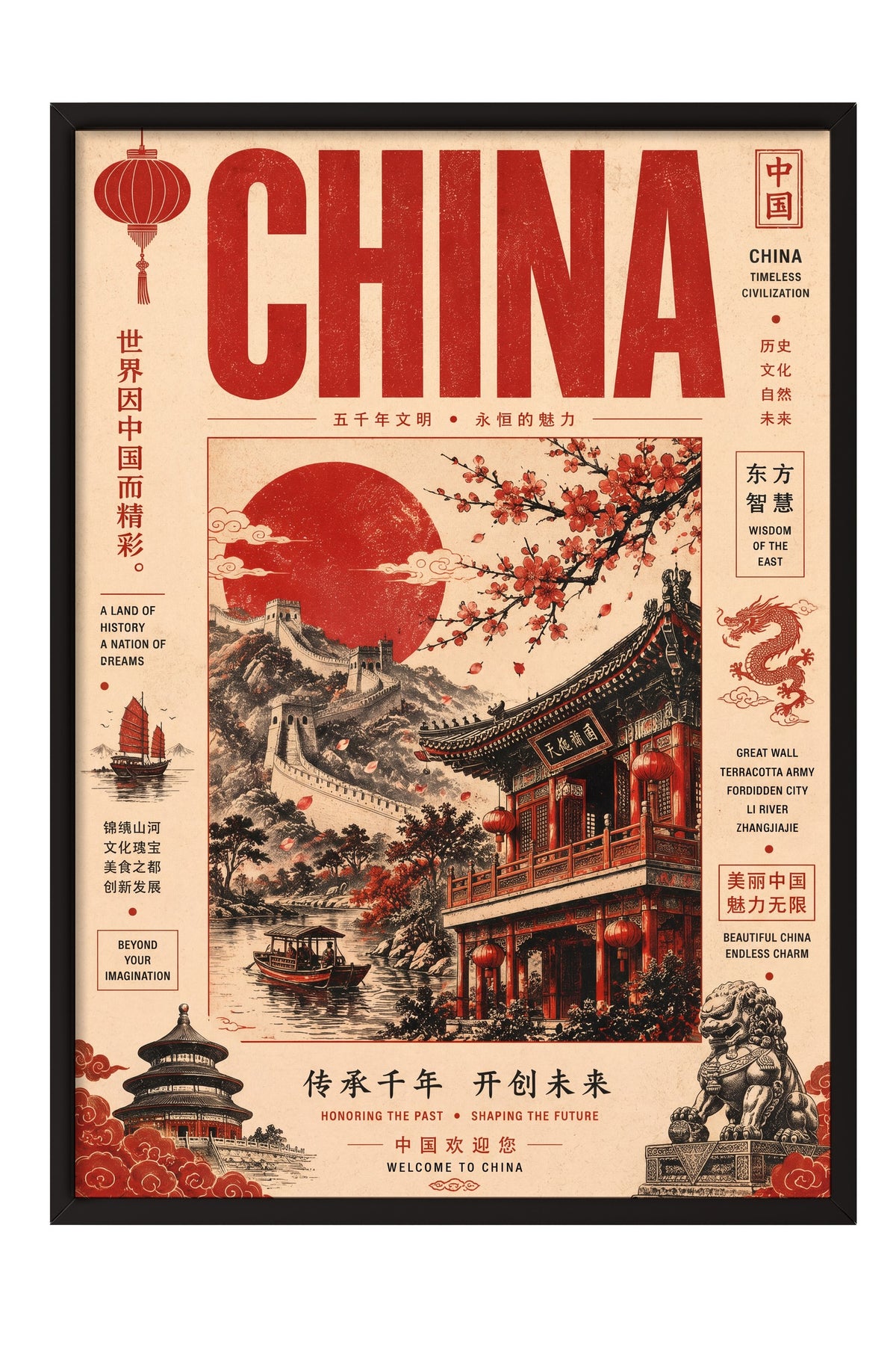 China Poster – Siyah Çerçeveli Tablo
