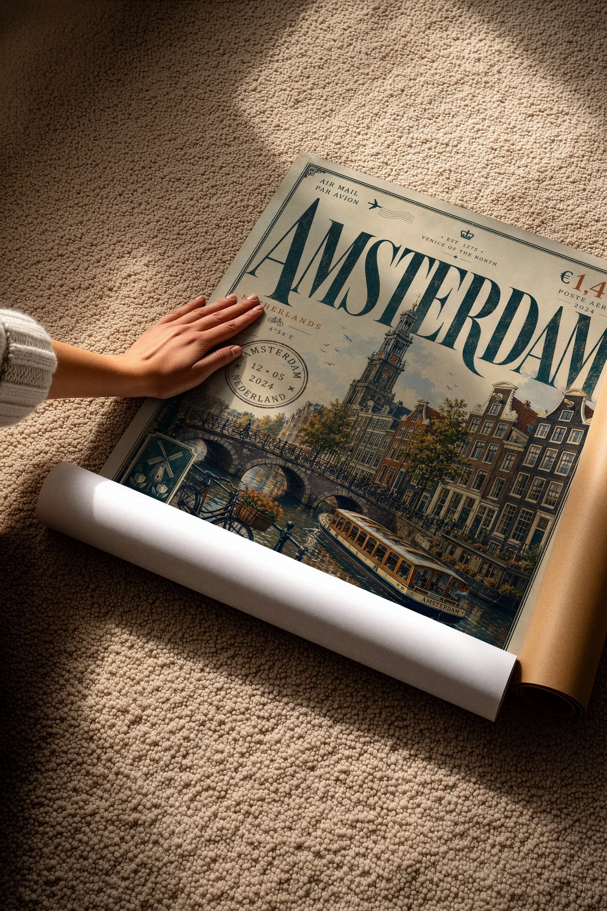 Amsterdam Çerçevesiz Poster