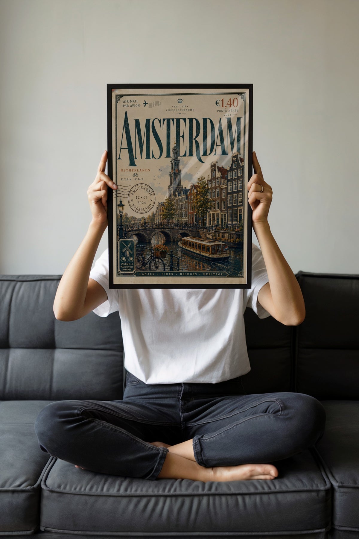 Amsterdam Poster – Siyah Çerçeveli Tablo
