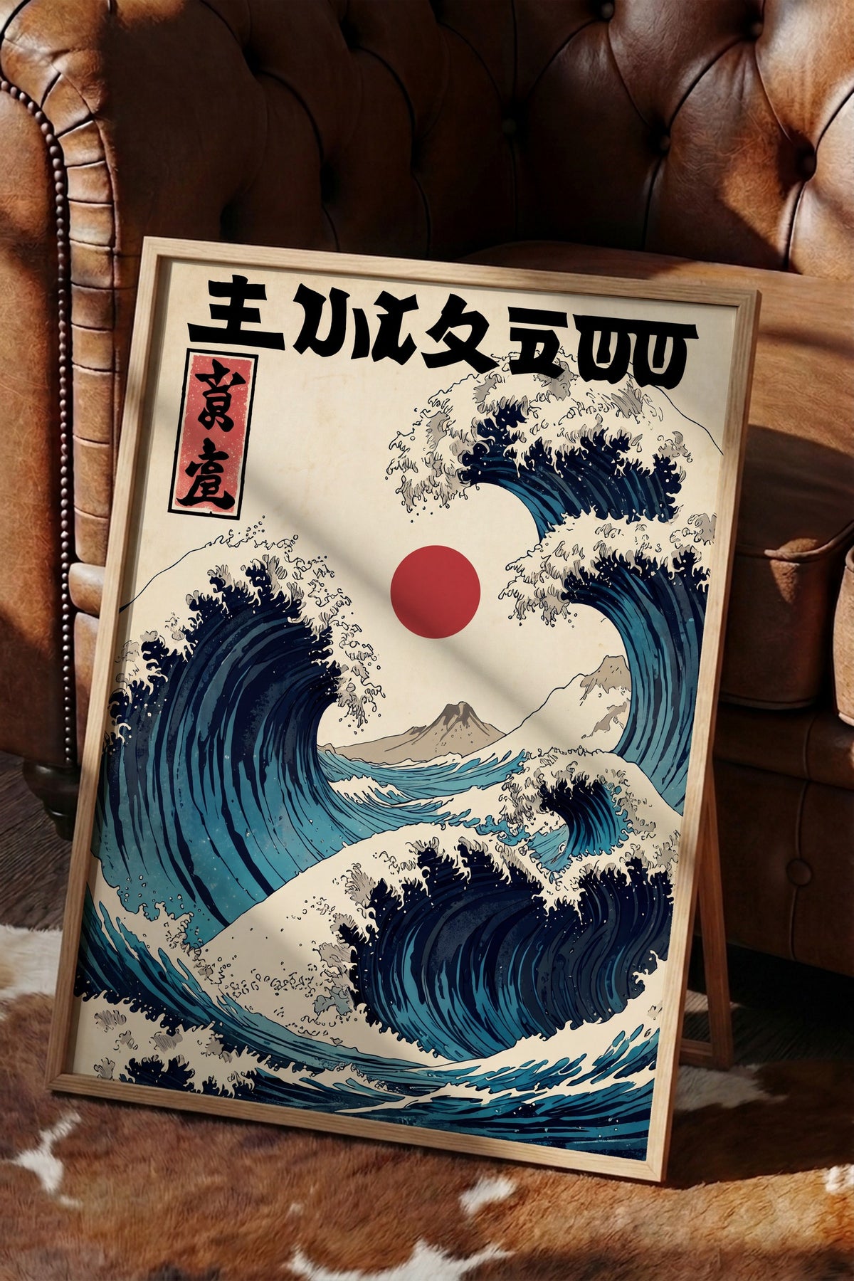 Japon Dalga Sanatı Poster – Ahşap Çerçeveli Tablo
