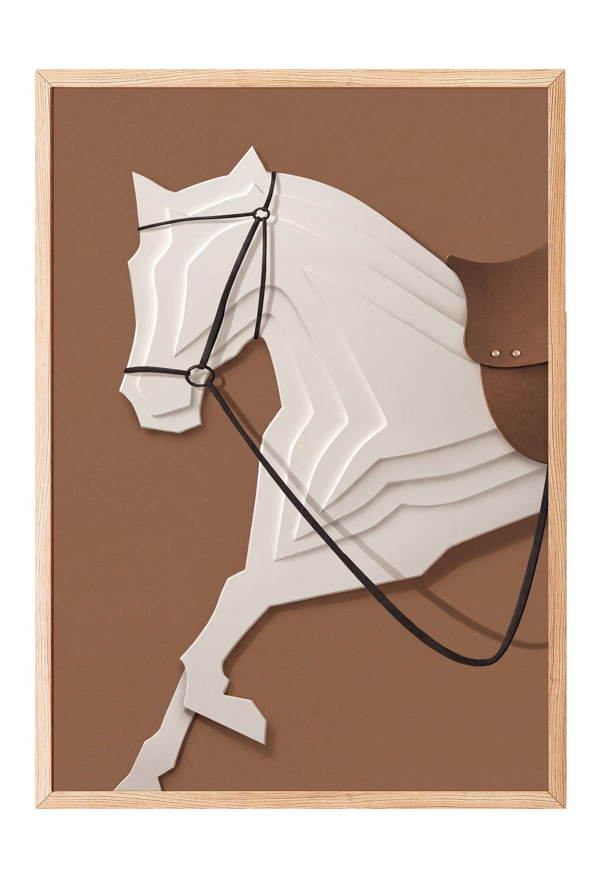 Soyut At İllüstrasyonu Poster – Ahşap Çerçeveli Tablo