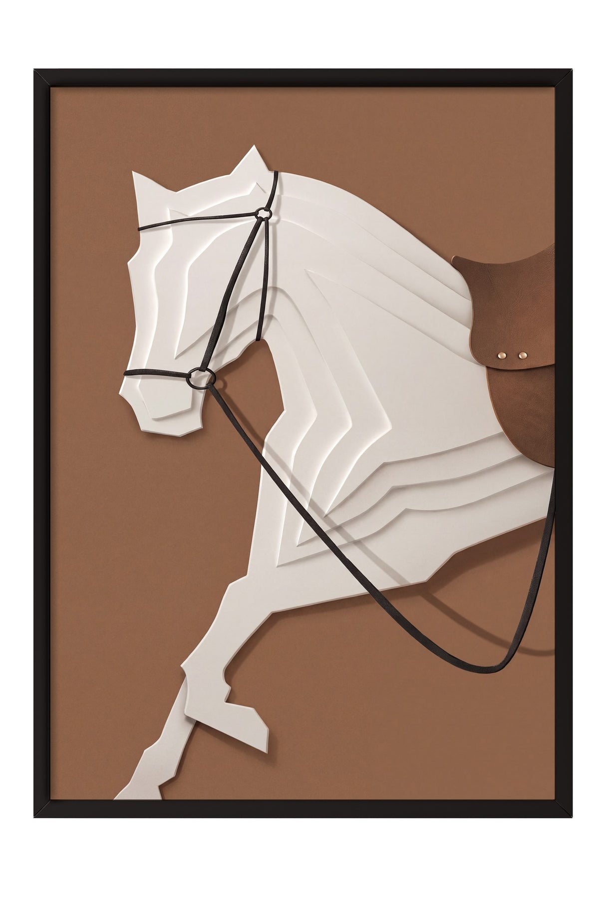 Soyut At İllüstrasyonu Poster – Siyah Çerçeveli Tablo