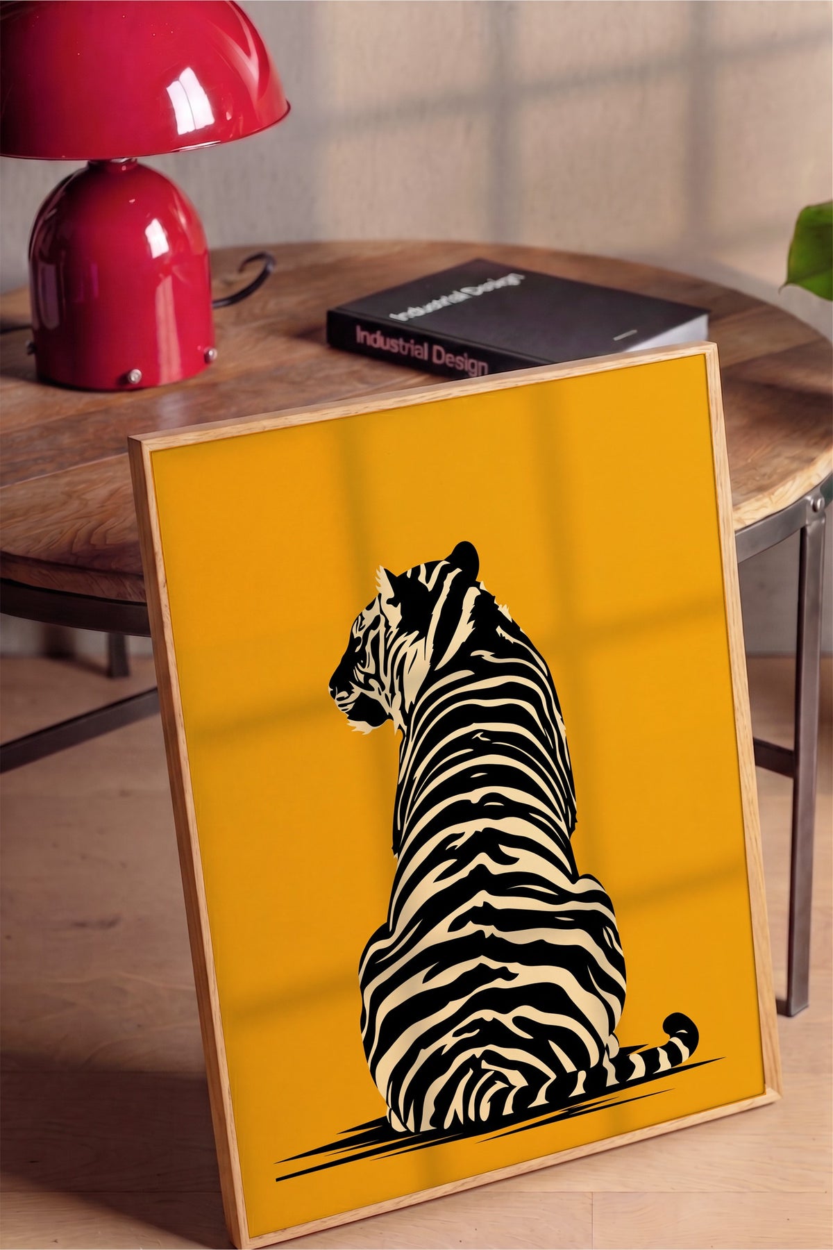 Sırtı Dönük Kaplan Poster – Ahşap Çerçeveli Tablo