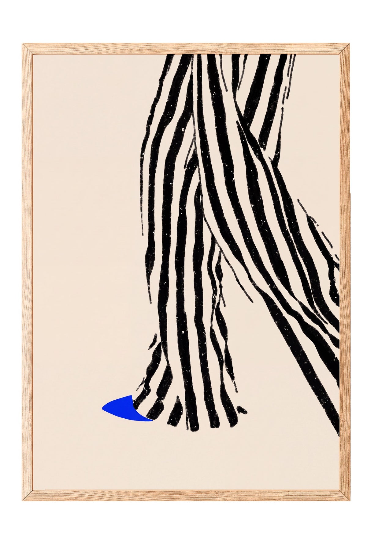 Zebra Desenli Soyut Çizim Poster – Ahşap Çerçeveli Tablo