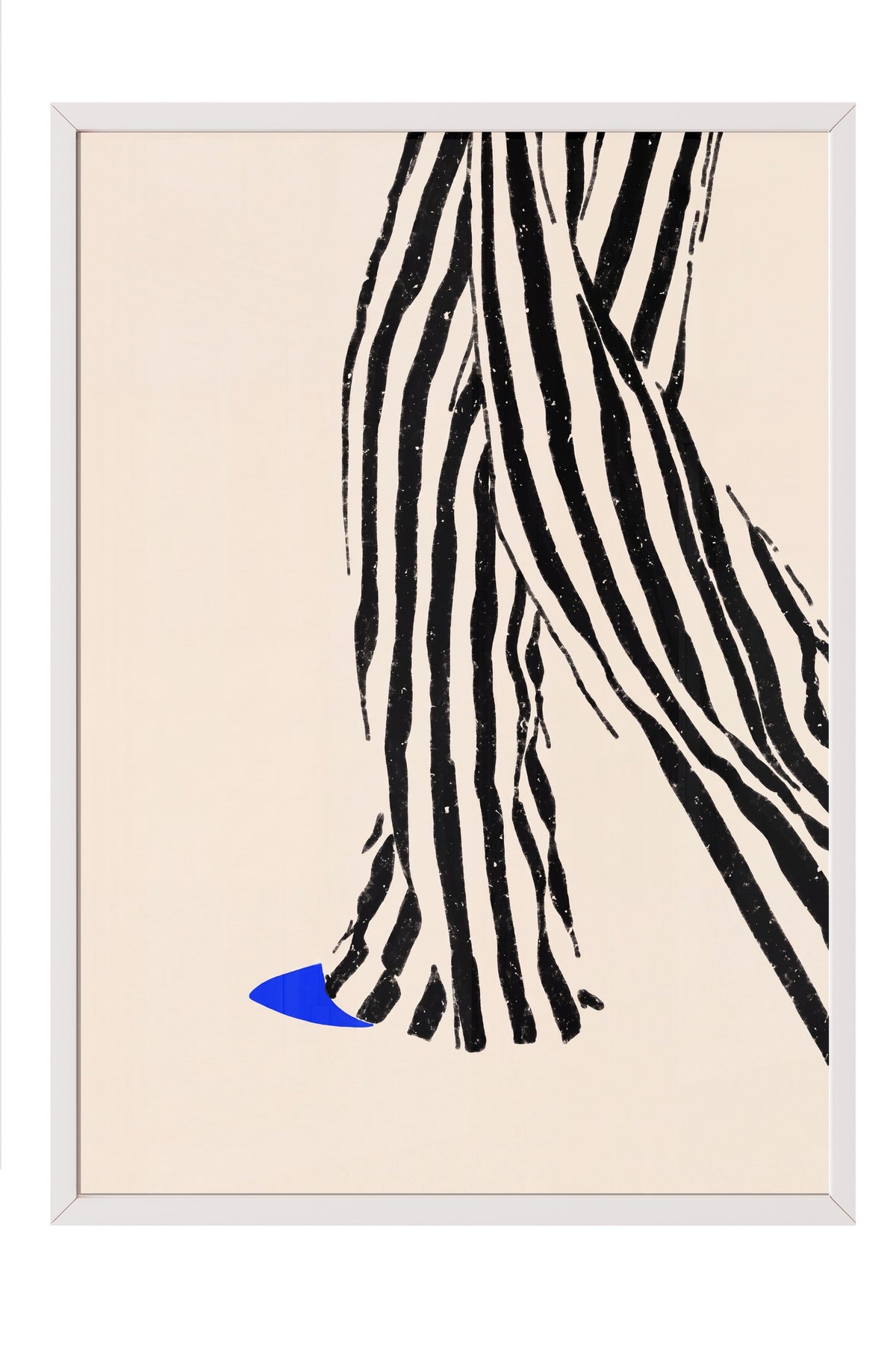 Zebra Desenli Soyut Çizim Poster – Beyaz Çerçeveli Tablo