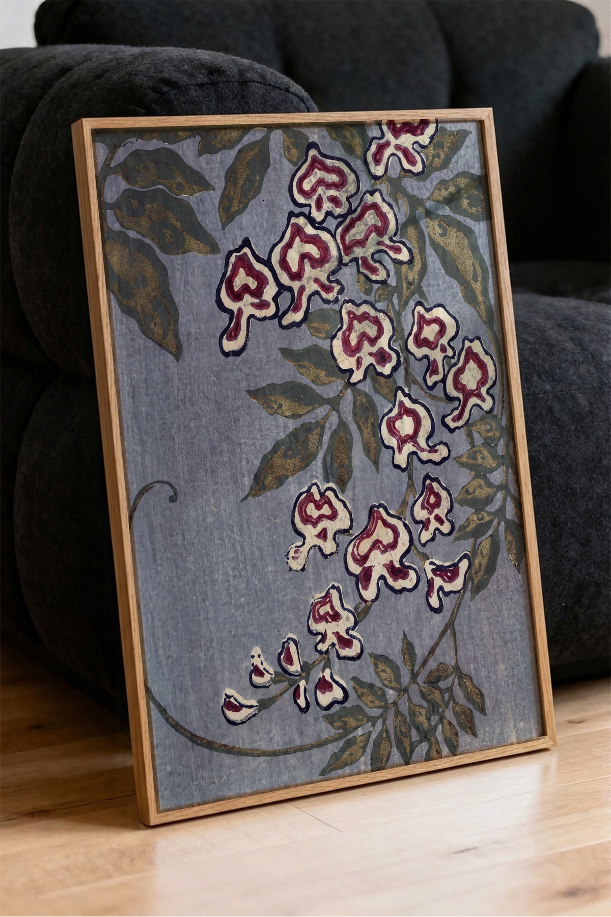 Sarmaşık Desenli Çiçek Poster – Ahşap Çerçeveli Tablo
