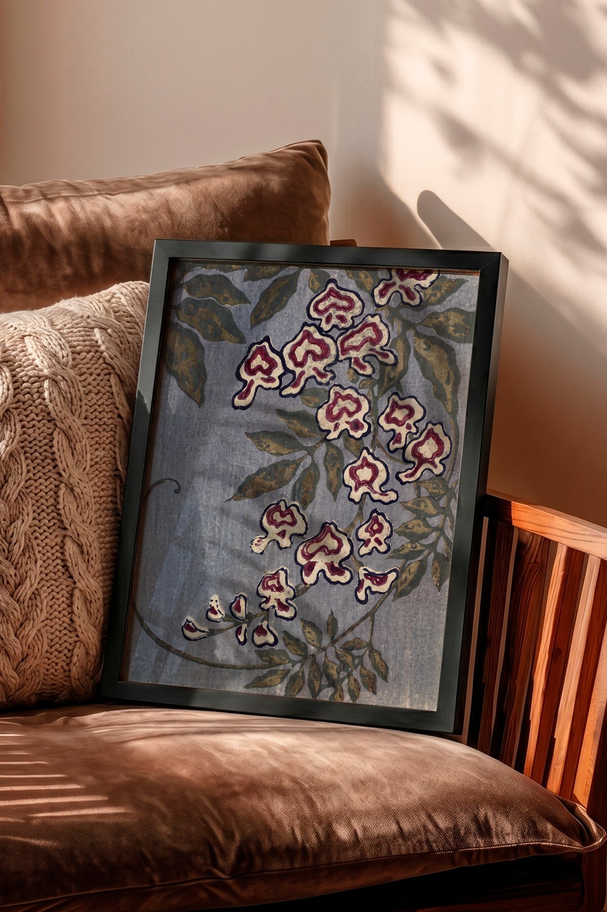 Sarmaşık Desenli Çiçek Poster – Siyah Çerçeveli Tablo