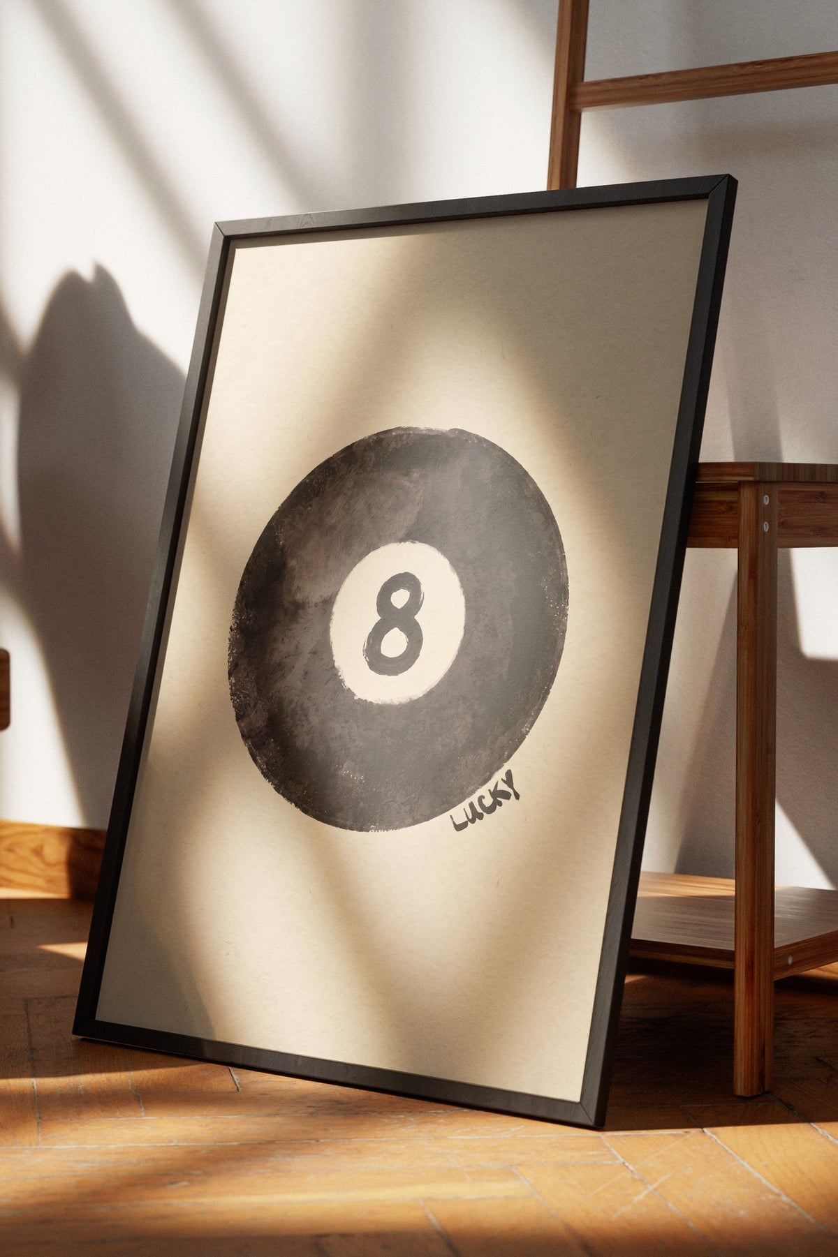 8 Lucky Poster – Siyah Çerçeveli Tablo