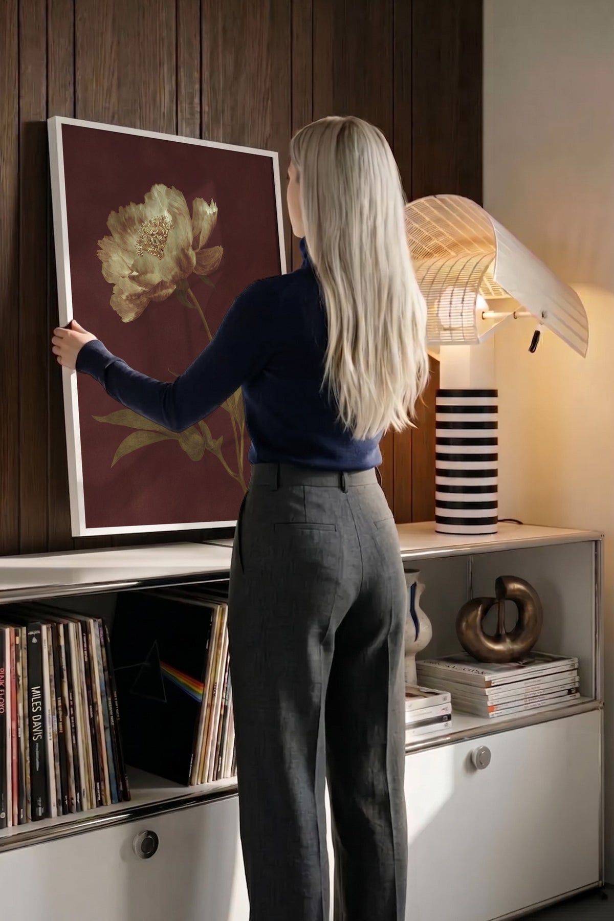 Hazan Renklerinde Çiçek Poster – Beyaz Çerçeveli Tablo