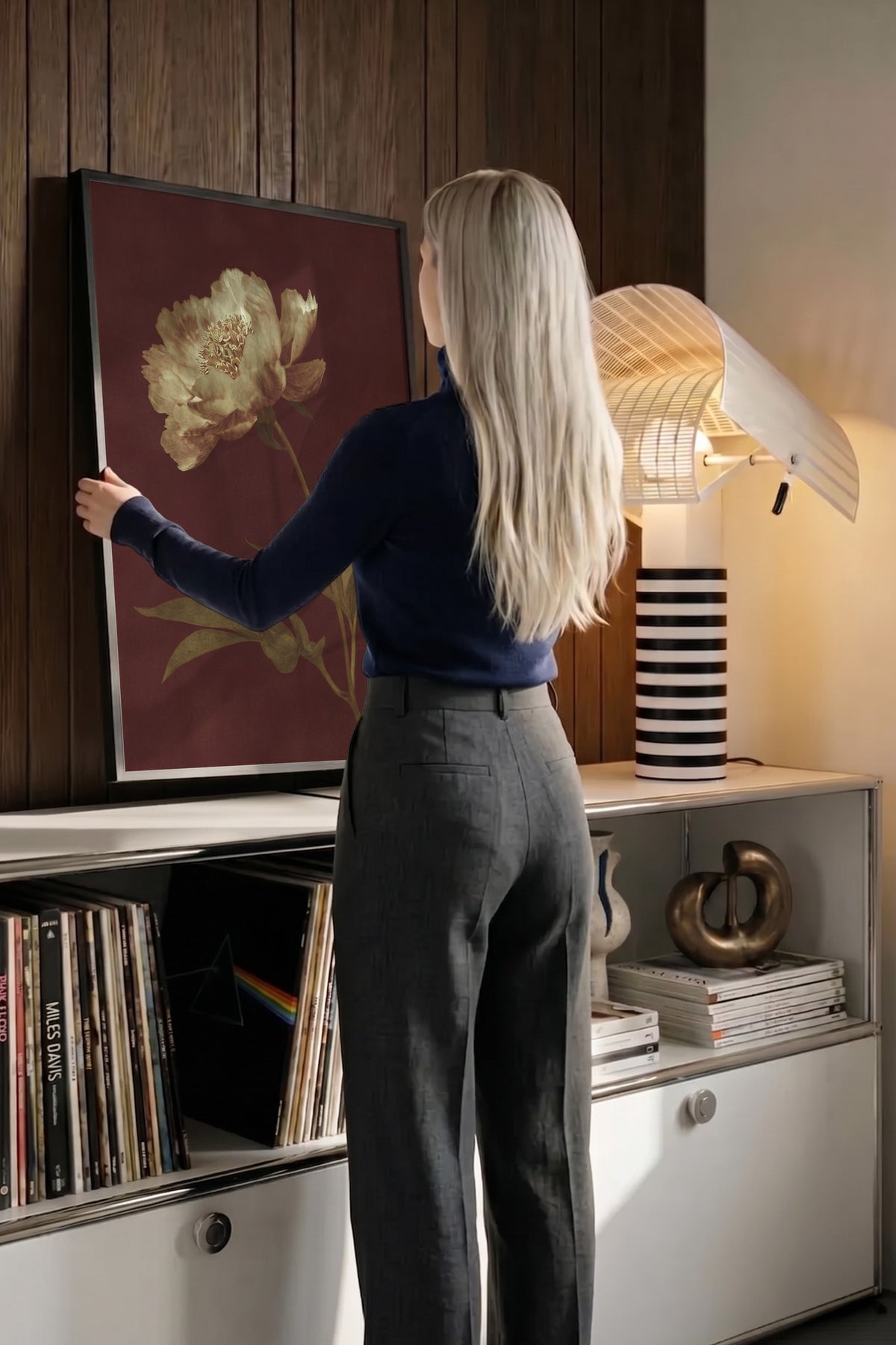 Hazan Renklerinde Çiçek Poster – Siyah Çerçeveli Tablo