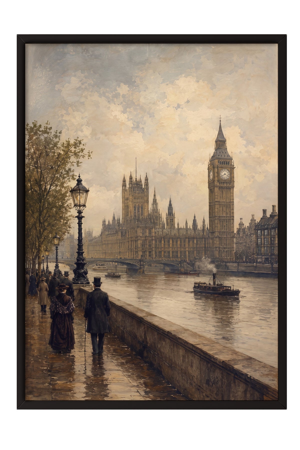 Big Ben ve Parlamento Binası Poster – Siyah Çerçeveli Tablo