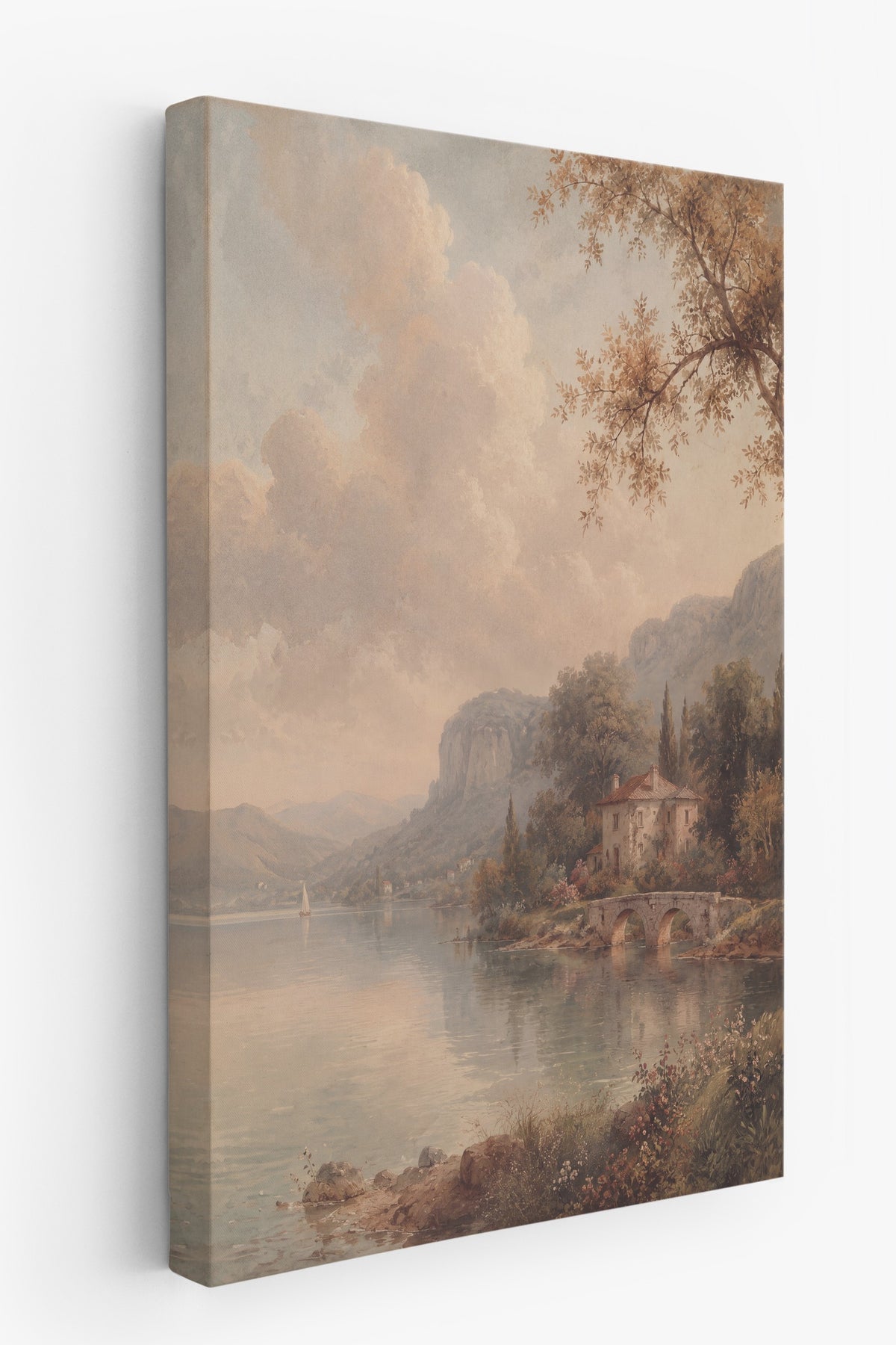 Göl Kenarında Klasik Manzara Kanvas Tablo