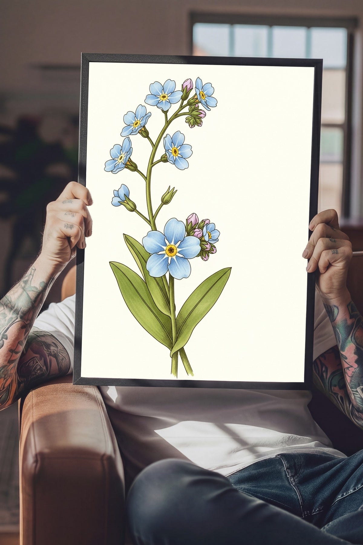Unutma Beni Çiçekleri Poster – Siyah Çerçeveli Tablo