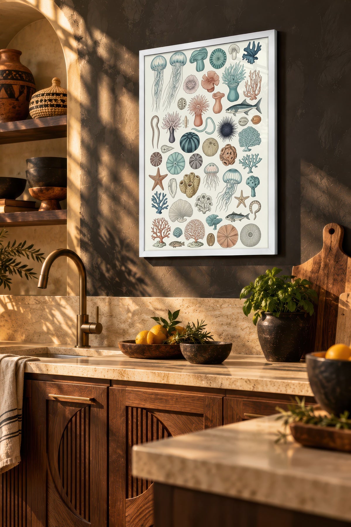Deniz Canlıları Koleksiyonu Poster – Beyaz Çerçeveli Tablo