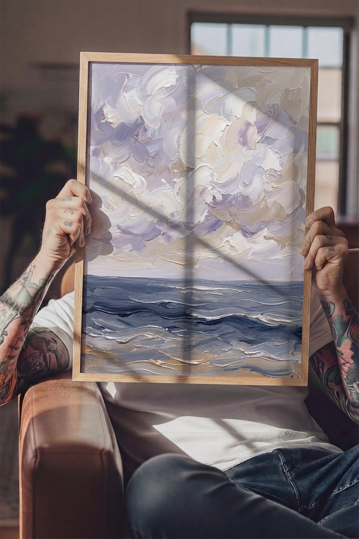 Fırtınalı Deniz ve Bulutlar Poster – Ahşap Çerçeveli Tablo