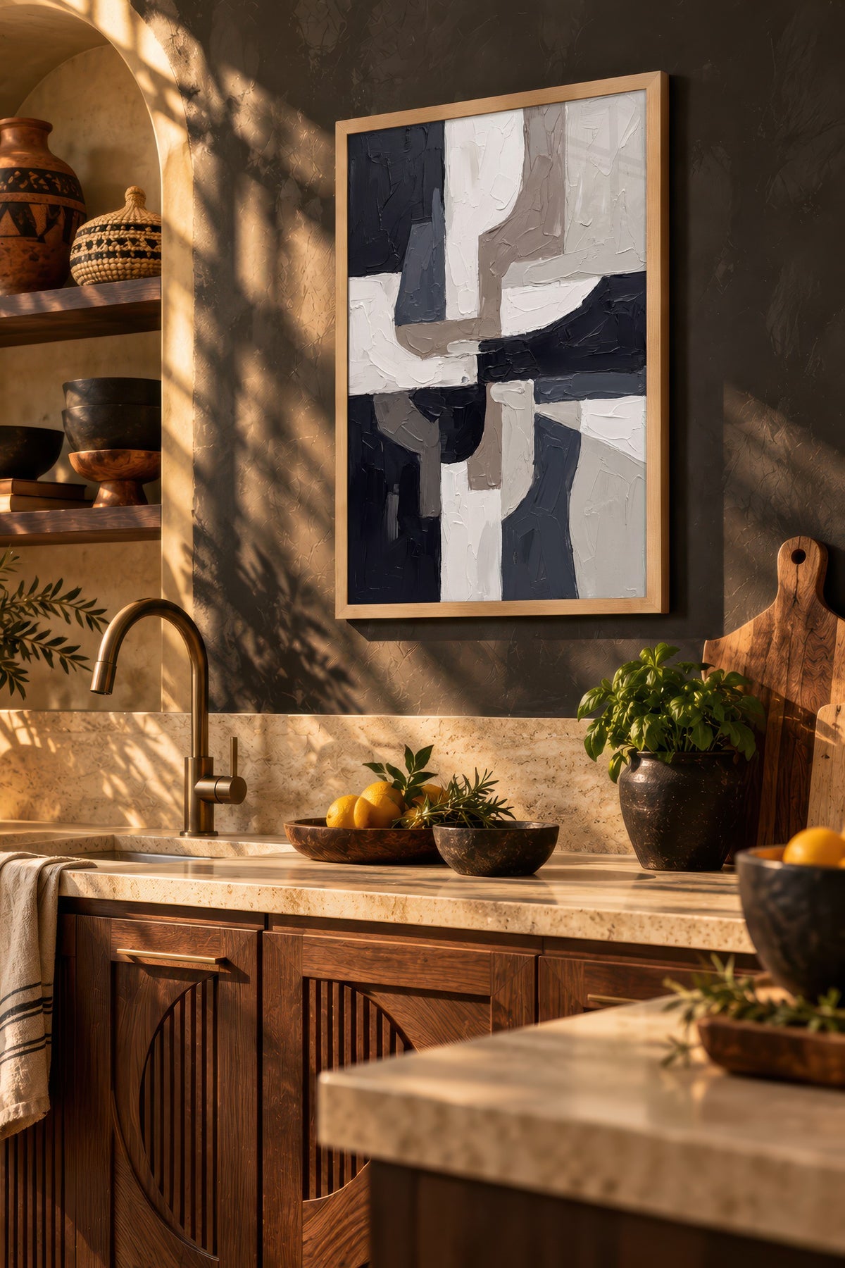 Geometrik Kesişimler Poster – Ahşap Çerçeveli Tablo