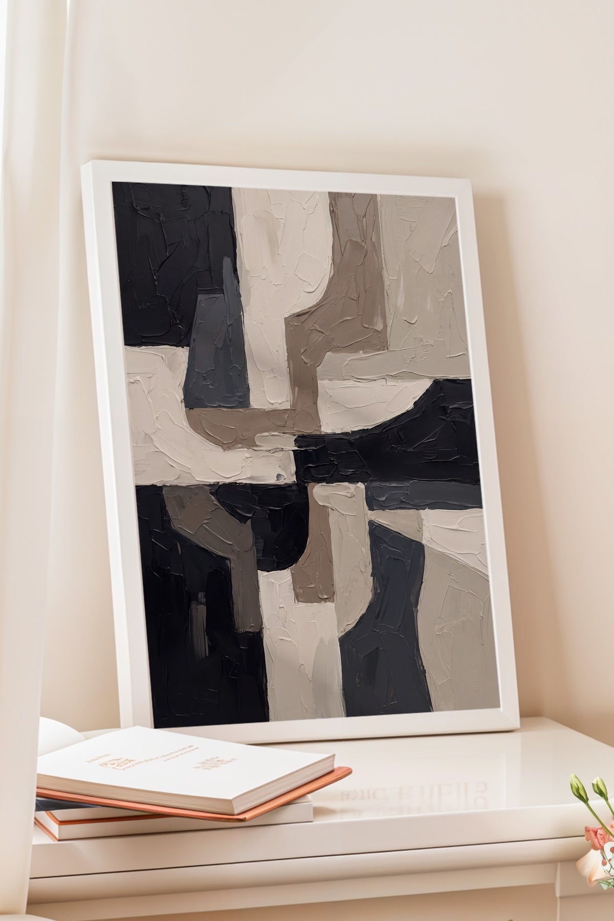 Geometrik Kesişimler Poster – Beyaz Çerçeveli Tablo