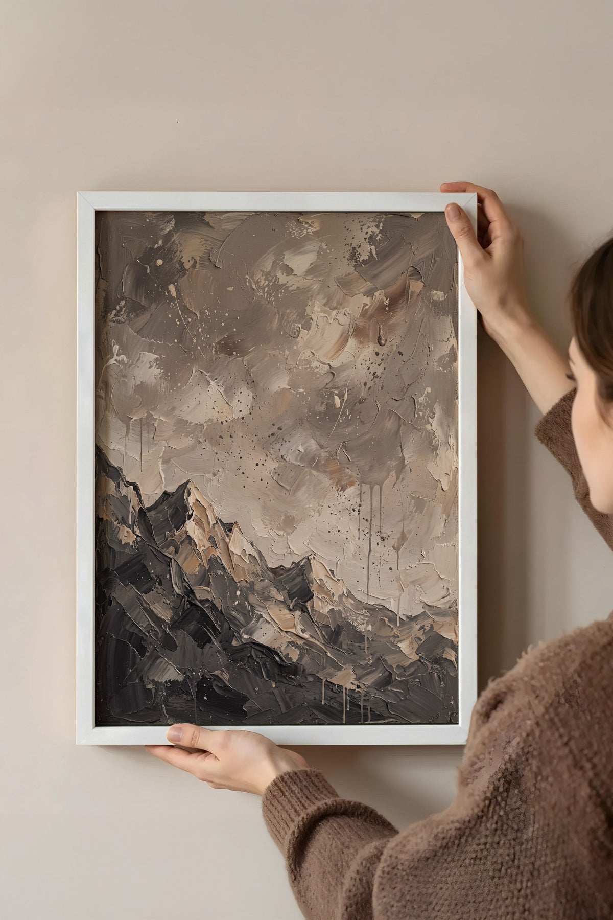 Fırtınalı Zirveler Poster – Beyaz Çerçeveli Tablo