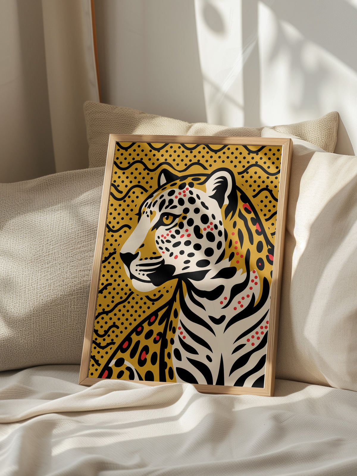 Benekli Leopar Portresi Poster – Ahşap Çerçeveli Tablo