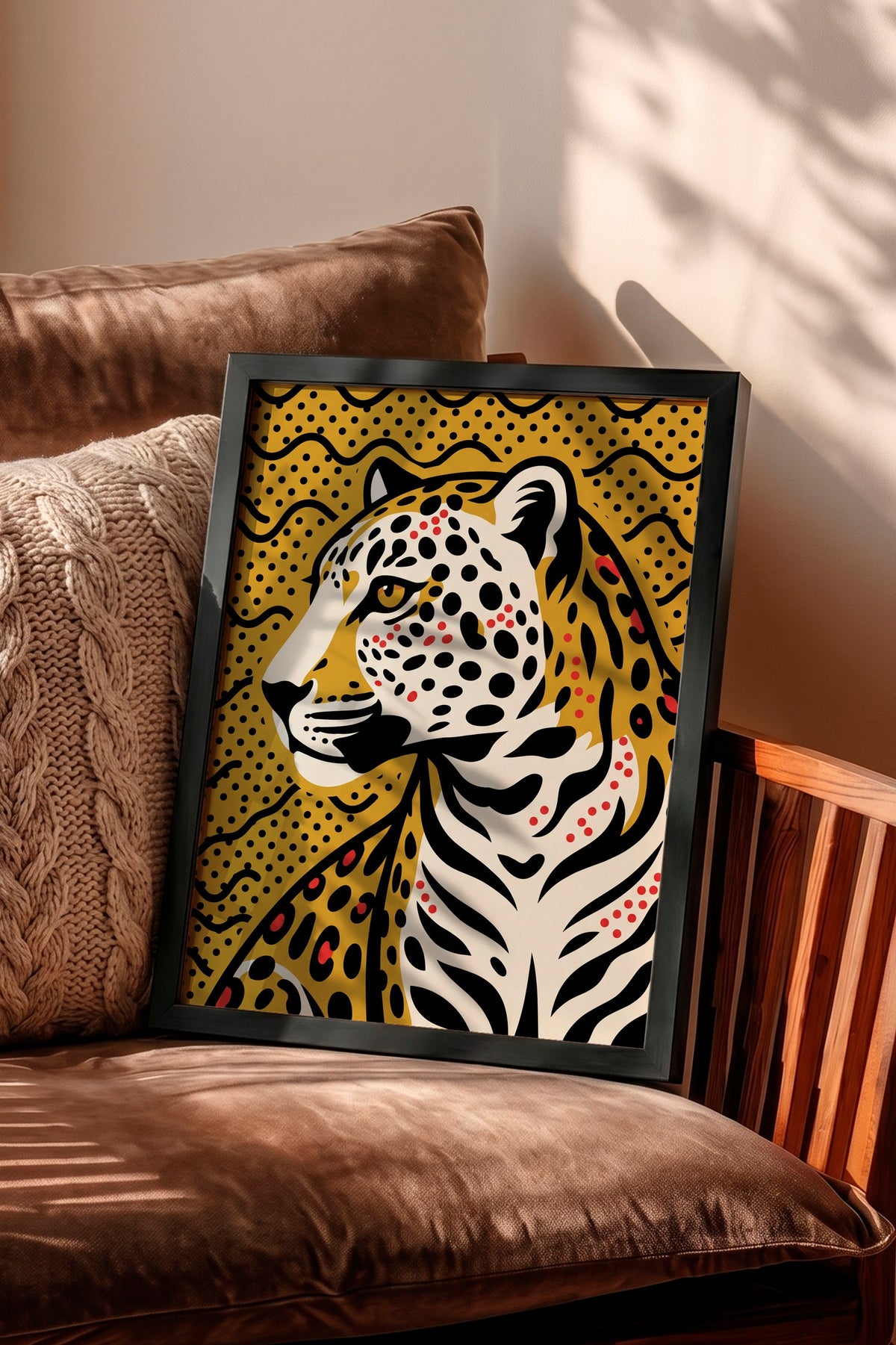 Benekli Leopar Portresi Poster – Siyah Çerçeveli Tablo