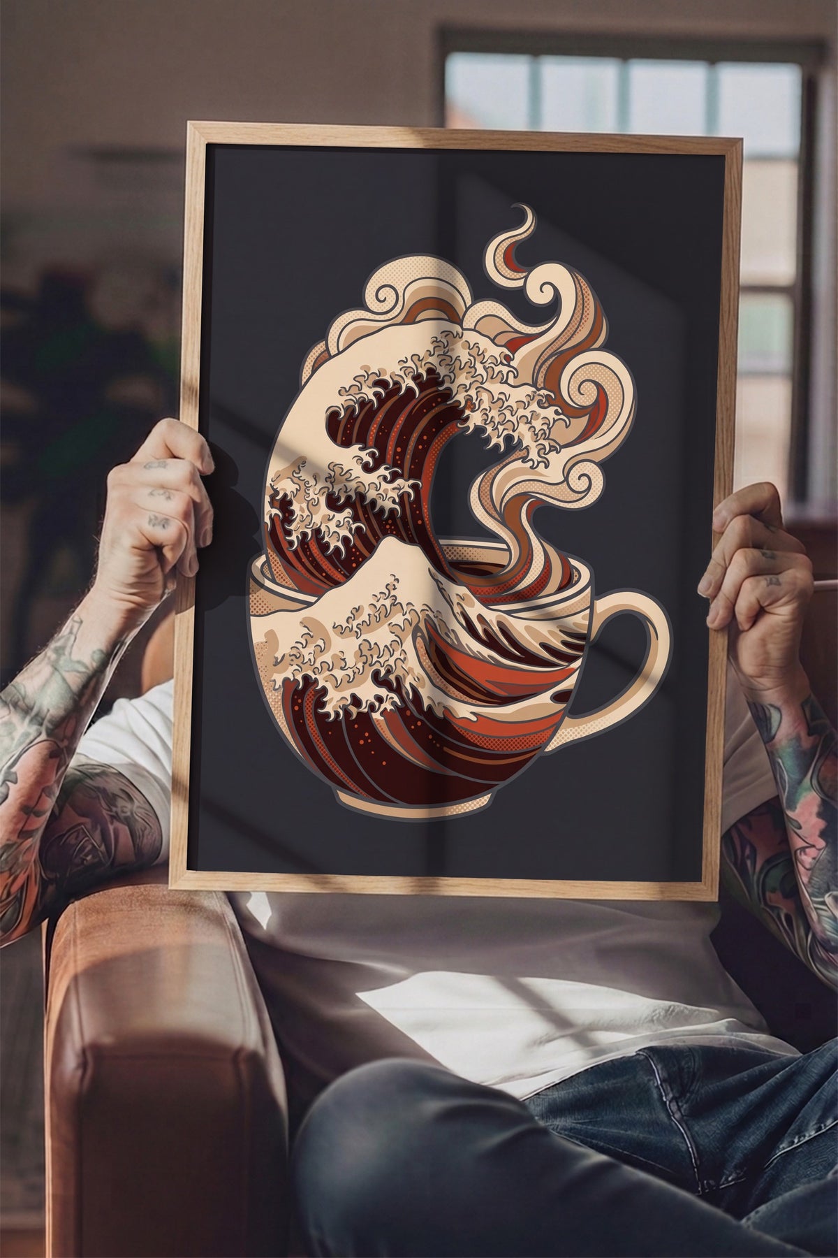 Kahve Dalgası Poster – Ahşap Çerçeveli Tablo