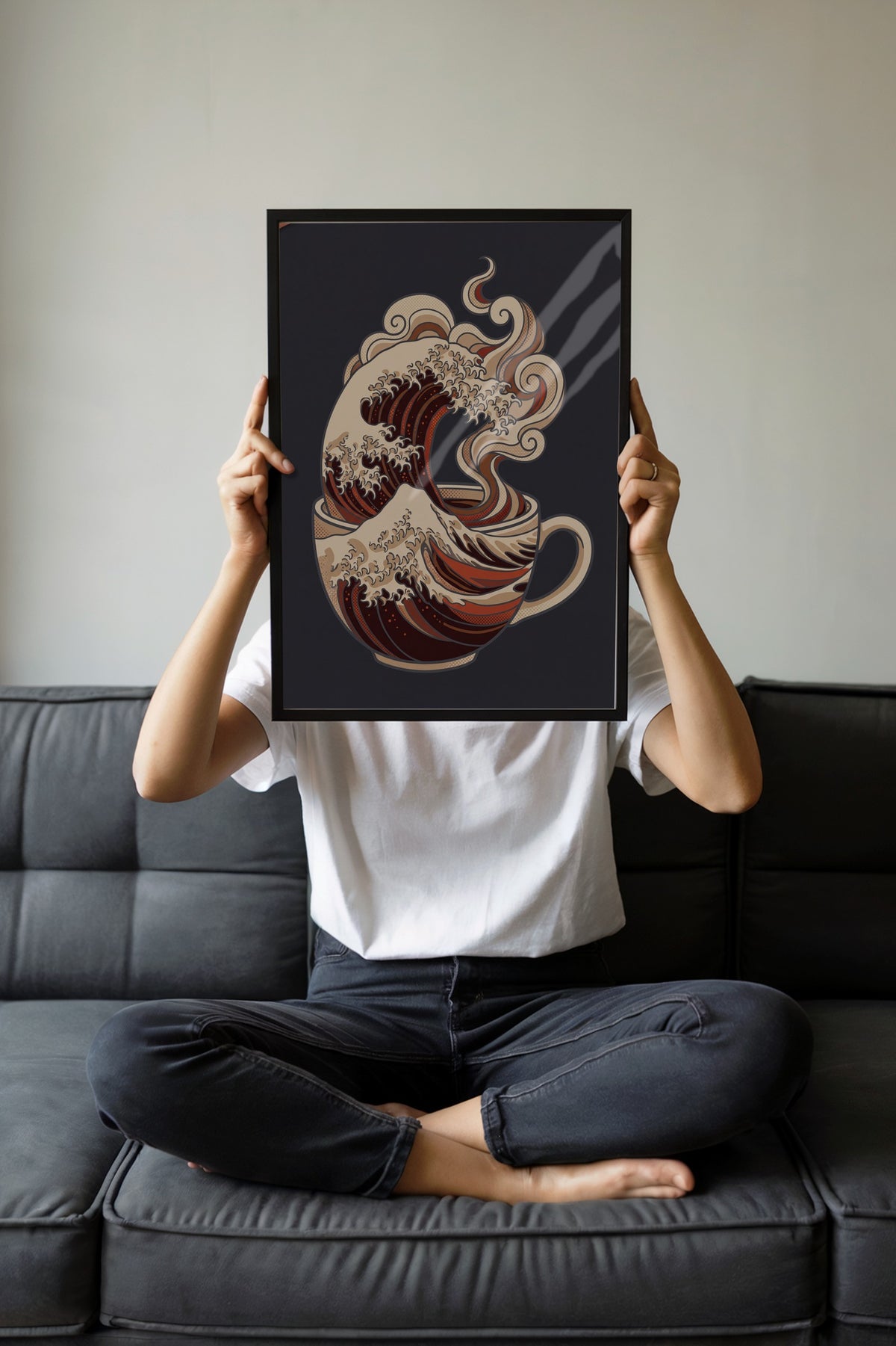 Kahve Dalgası Poster – Siyah Çerçeveli Tablo